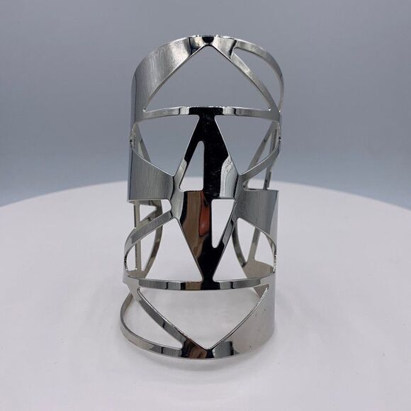 Ring,  NWOT, real 925 sterling silver, real22 karat gold, geometric, adjustable - Picture 10 of 12